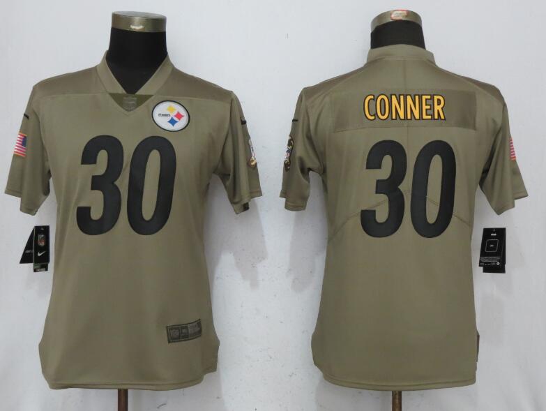 Women Pittsburgh Steelers #30 Conner Nike Olive Salute To Service Limited NFL Jerseys->pittsburgh steelers->NFL Jersey
